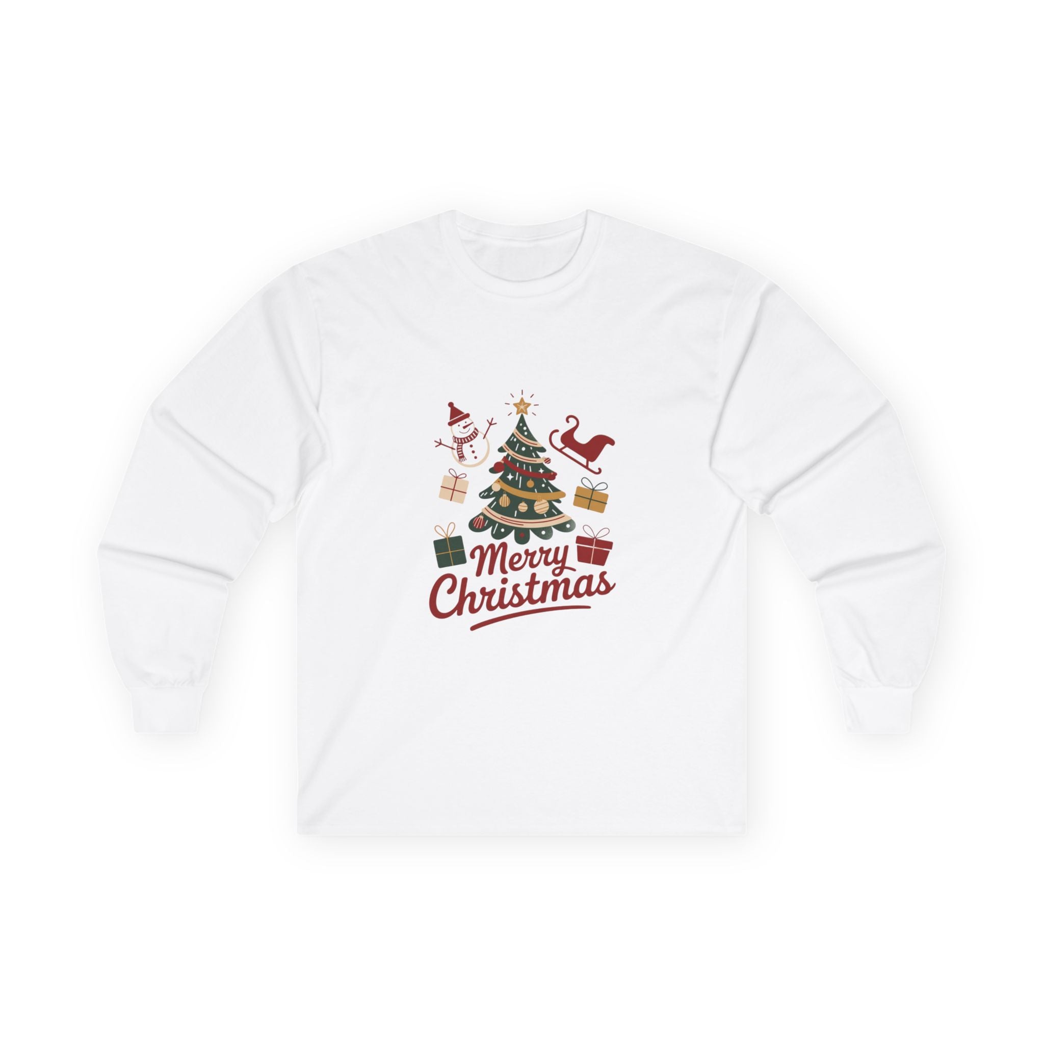 Merry Christmas Long Sleeve Tee - Unisex Holiday Apparel